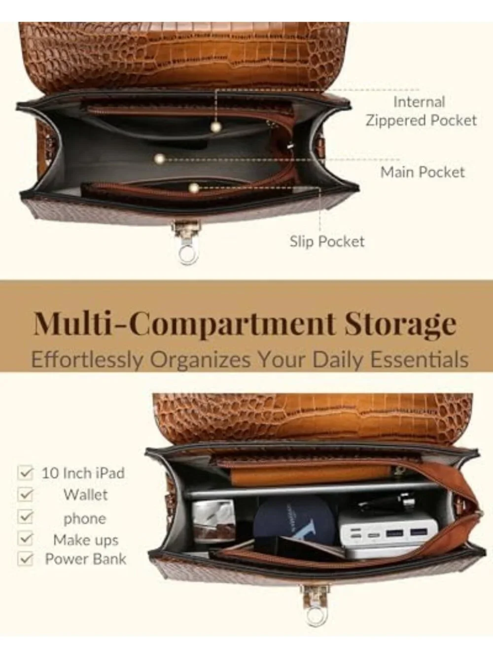 Stylish 3-Piece Top Handle Purse Set for Women - PU Leather Satchel & Crossbody